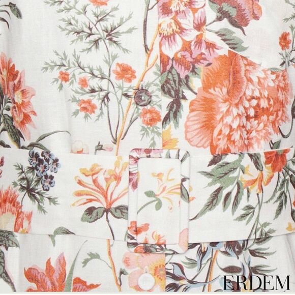 ERDEM **NWT** Mayra Floral Shirtdress in White Floral Multi - Picture 12 of 14